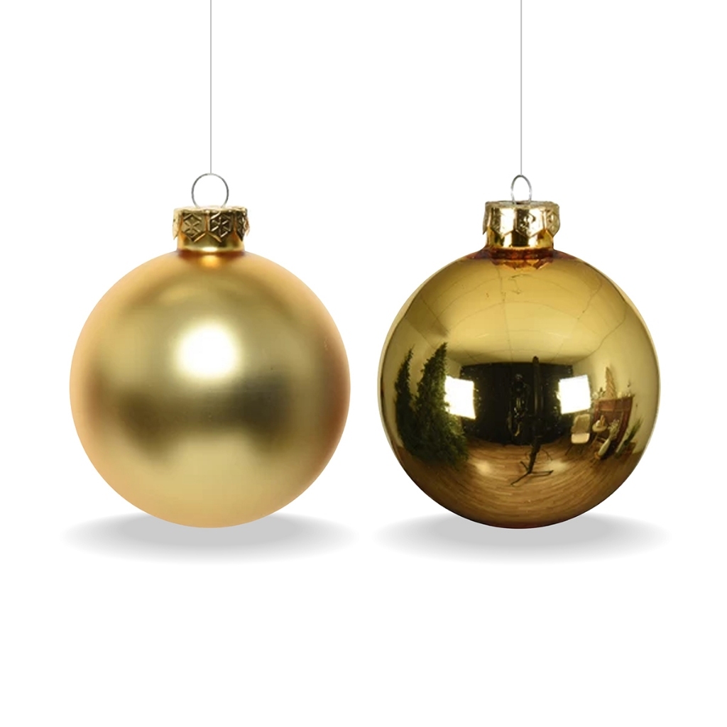 ลูกบอลคริสต์มาสแก้ว Light Gold ขนาด Ø 4 ซม. (Christmas Baubles Glass)
