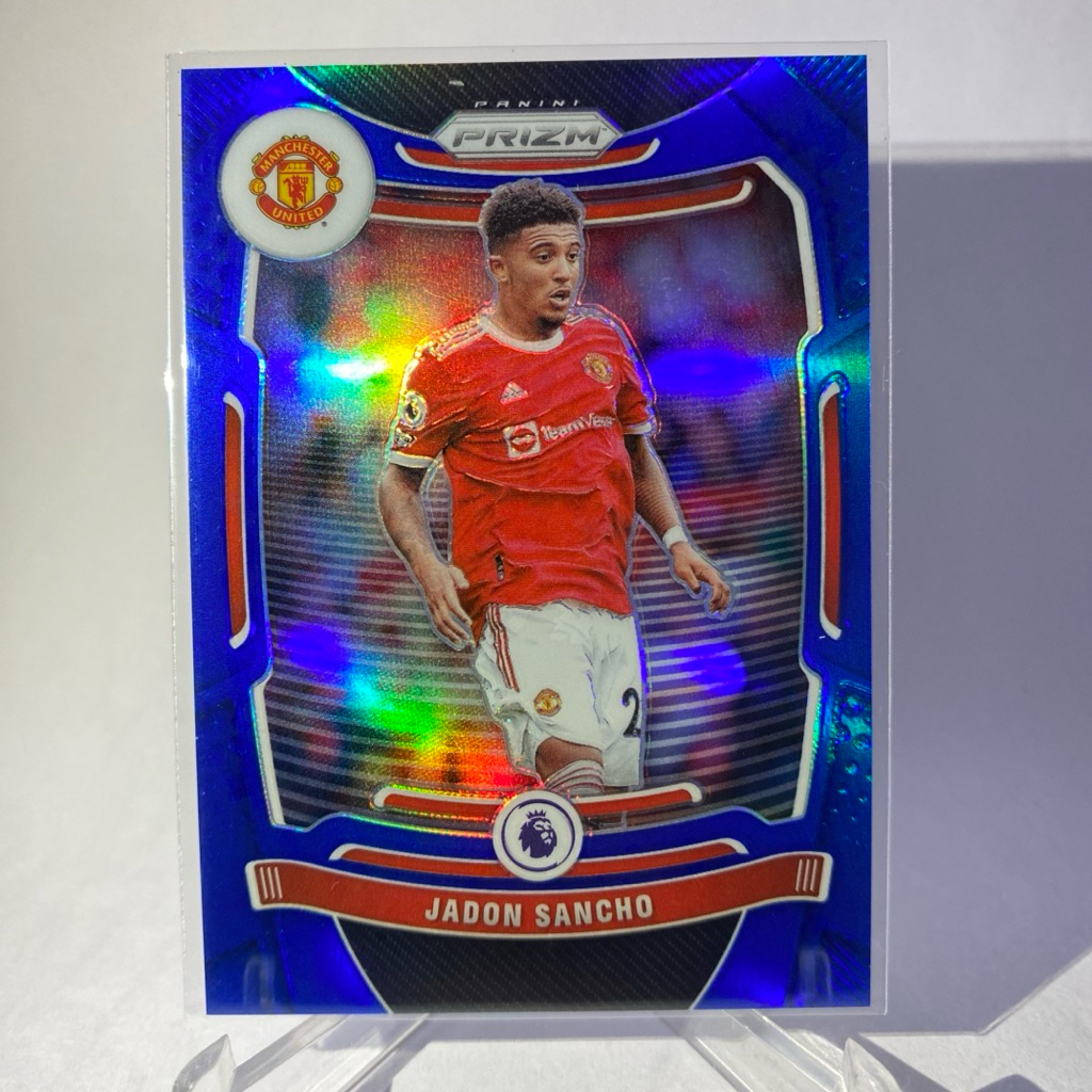 การ์ดนักฟุตบอลสำหรับสะสม JADON SANCHO, (การ์ด Run # 294/340), MANCHESTER UNITED, (PRIZM),  PANINI PR