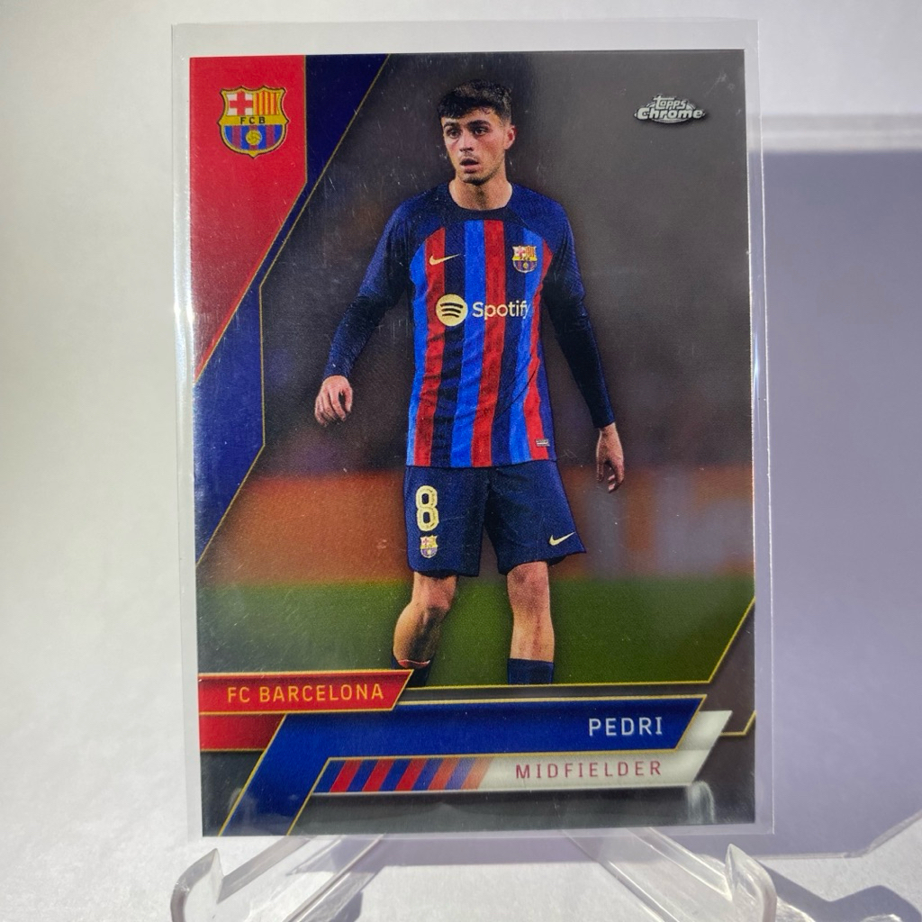การ์ดนักฟุตบอล สำหรับสะสม PEDRI, BARCELONA, TOPPS CHROME 2023