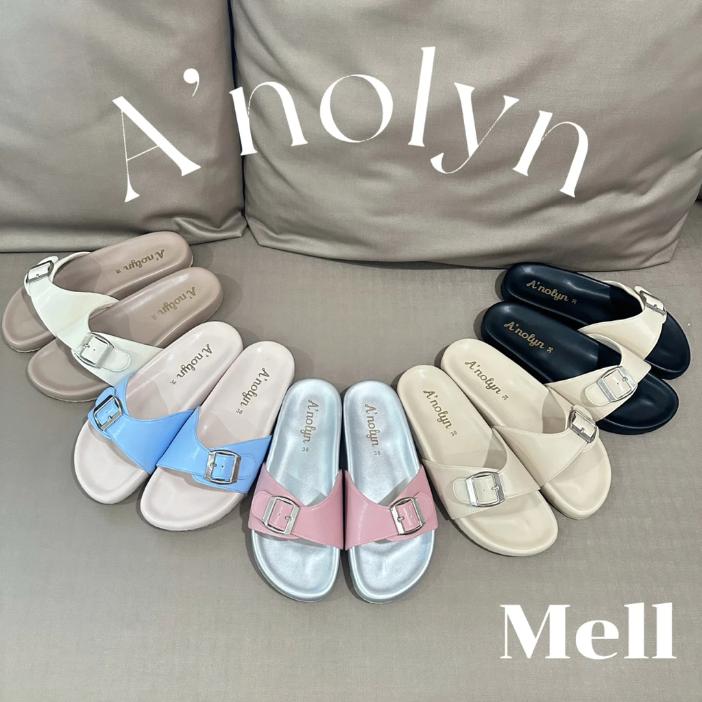 A’nolyn รุ่น Mell รองเท้าแตะพื้นนุ่มสไตล์ไบเก้น สีหวานละมุน