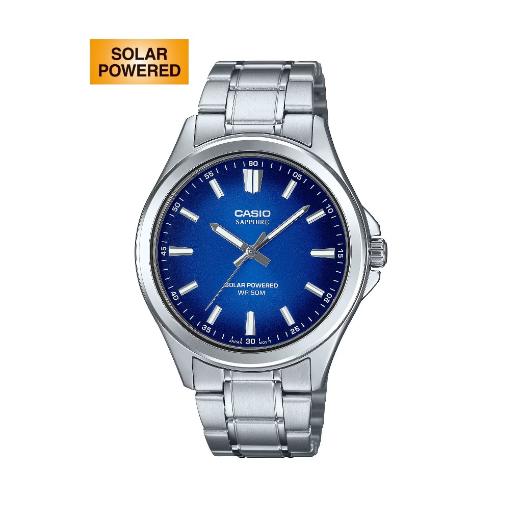 Casio นาฬิกาข้อมือผู้ชาย รุ่น MTS-RS100D-2AVDF Solar Men's Watch ( พลังงานแสงอาทิตย์ )