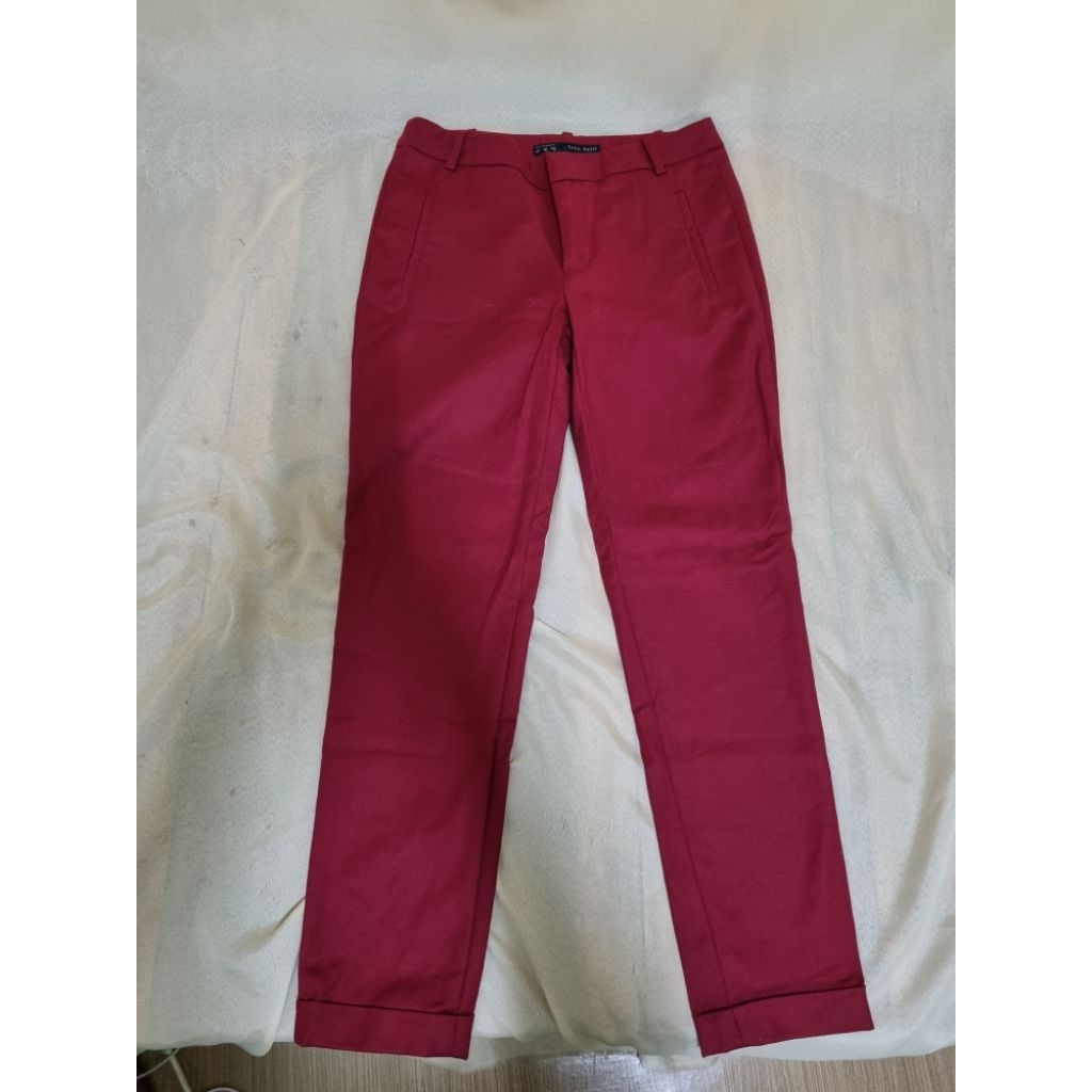 z73. ZARA BASIC กางเกงขายาวผู้หญิงแบรนด์แท้มือสอง สภาพ 90%