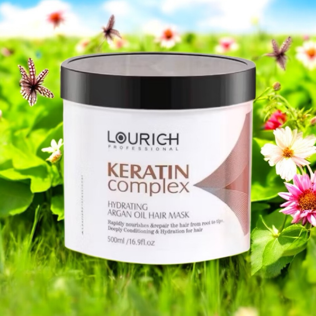11.11🌈 Lourich 🍀แฮร์มาร์คเคราติน (กระปุก)Keratin Complex Hair Mask 500ML
