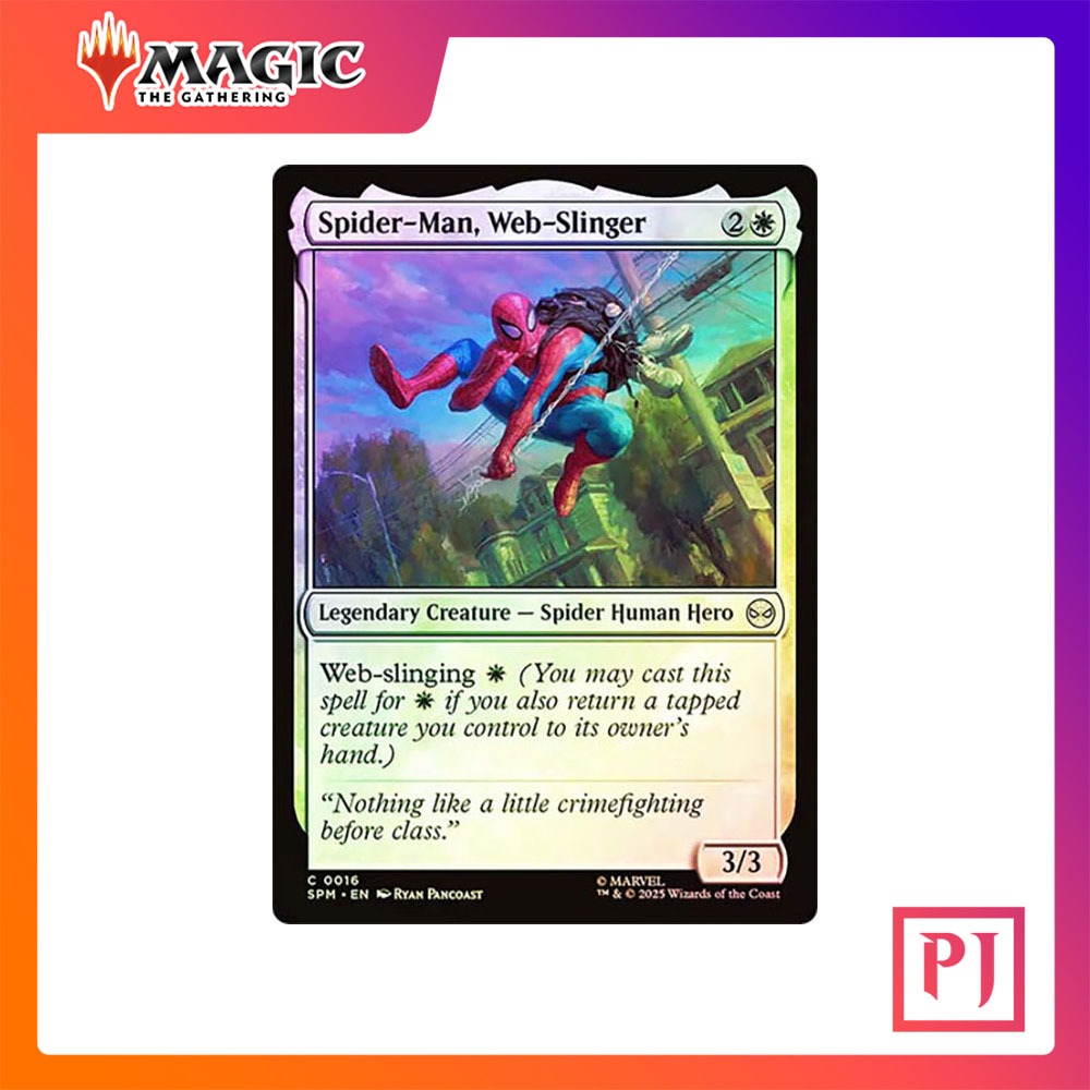 [MTG] Spider-Man, Web-Slinger [SPM] [WHITE] [COMMON] [FOIL] [ENG] (การ์ดเมจิค / Magic the Gathering)