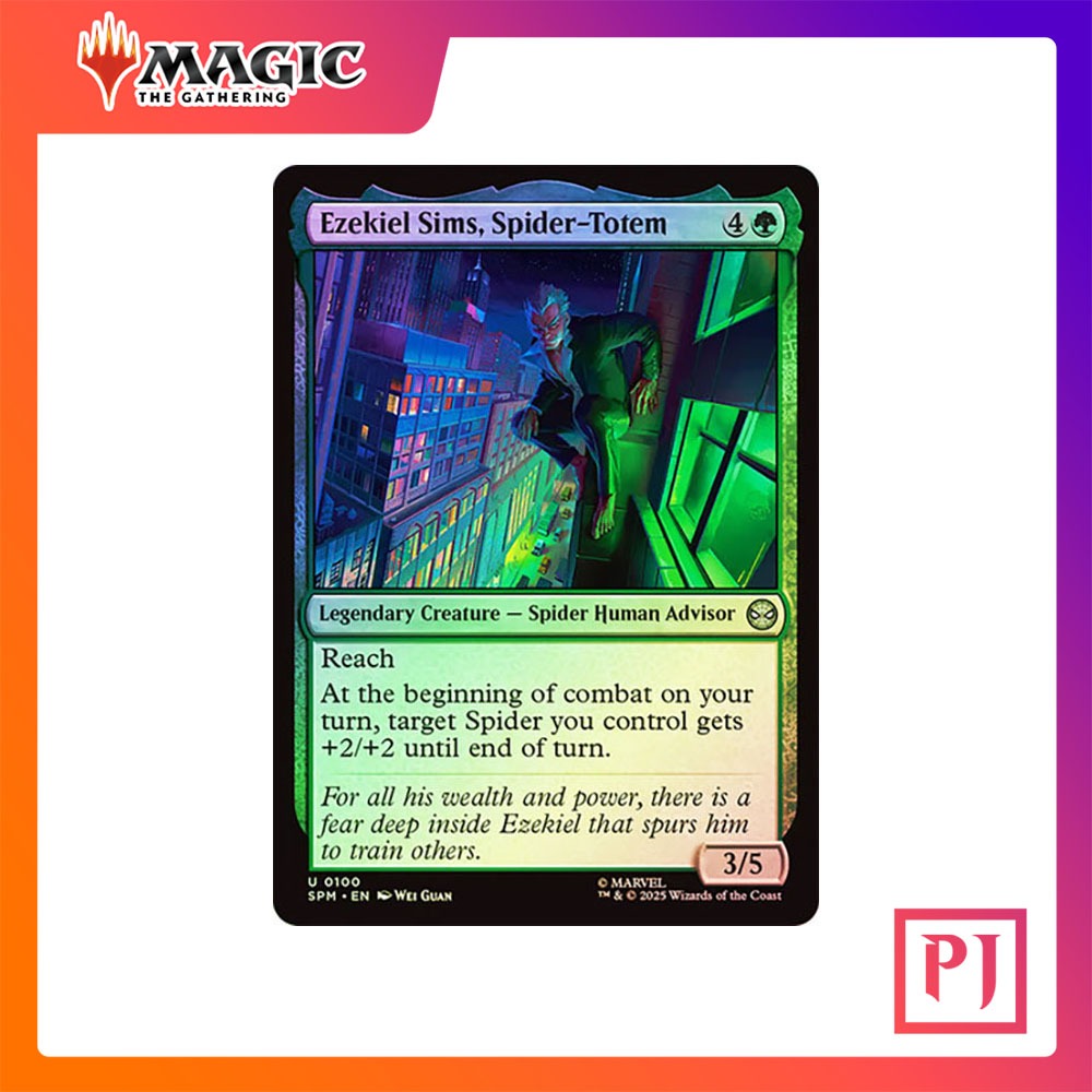 [MTG] Ezekiel Sims, Spider-Totem [SPM] [GREEN] [UNCOM] [FOIL] [ENG] (การ์ดเมจิค / Magic the Gathering)