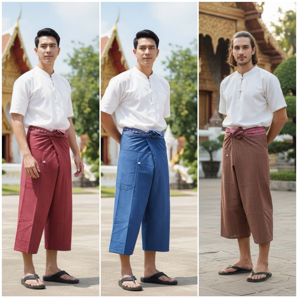 กางเกงสะดอขายาว ผ้าฝ้ายTC