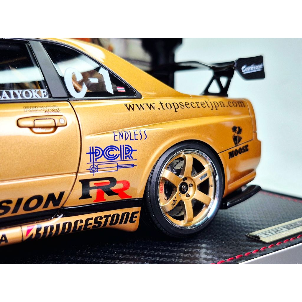 TOP SECRET 34GT-R (BNR34) Gold Edition + RB26 Engine Limited Collectible 1:18 (Ignition Model) #ท้ายใบหยก - รูปที่ 5