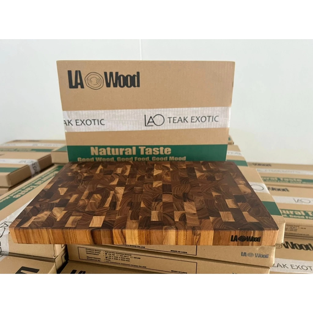Lao wood เขียงไม้สักเกรดเอขนาด 2.8 x 24 x 38 ซม. รุ่นCB-08 และ 3.5x28x45 ซม.รุ่นCB-08L และ3x20x30 ซม.รุ่นCB-09SกับCB-08S