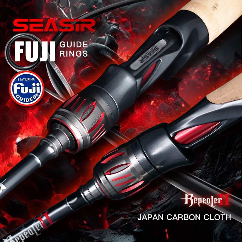 SEASIR REPEATER ตกปลา Rod FUJI-O ท่องเที่ยวแหวนคาร์บอนความไวสูง 2A เกรด Cork Handle 6000G Super Drag Lure น้ําหนัก 5-28G
