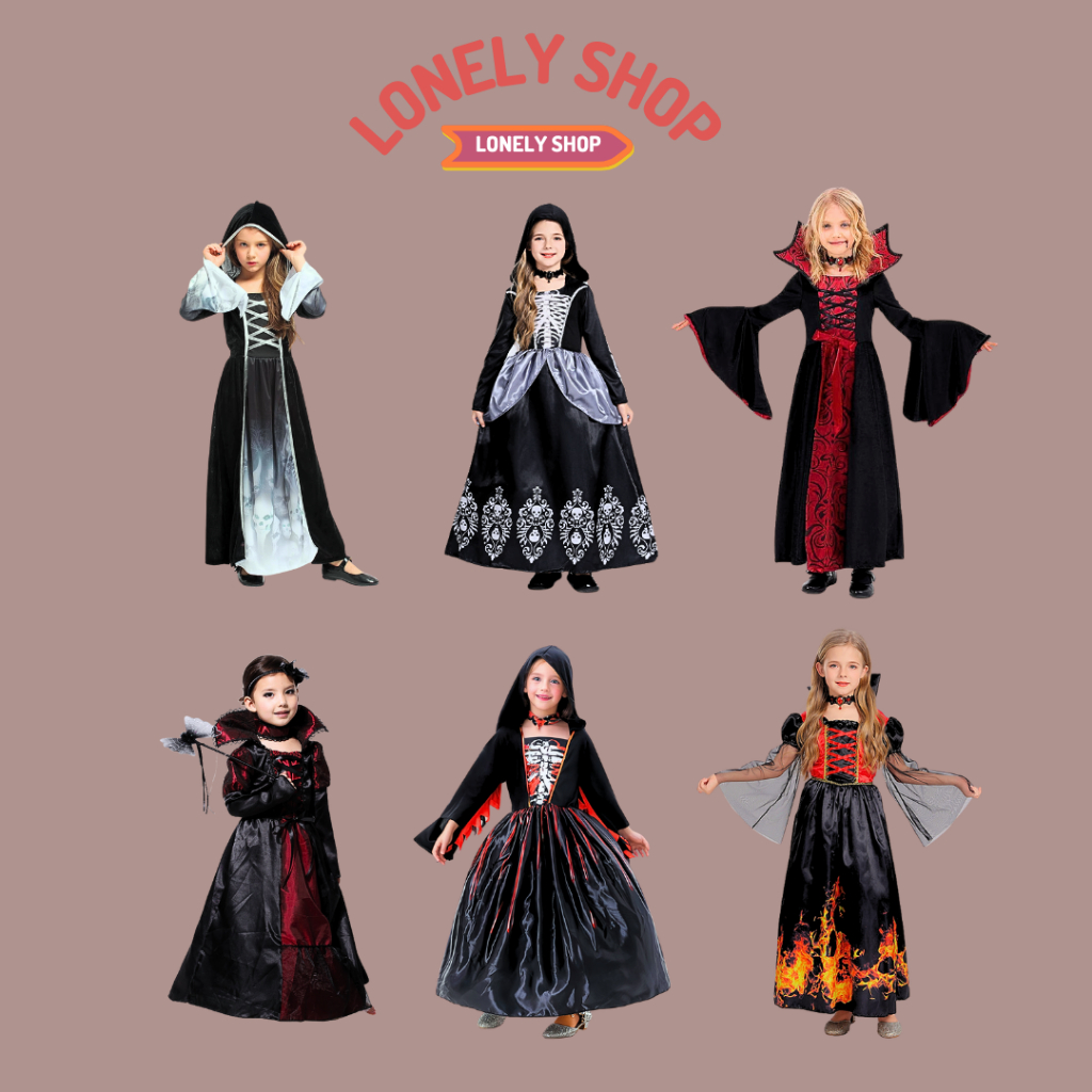 ชุดฮาโลวีน รวม ฮาโลวีนหญิง ชุดผี ชุดฮาโลวีน เจ้าหญิง ซอมบี้ เดวิล เด็กหญิง !!!ส่งด่วน+++  (พร้อมส่งจากไทย)!