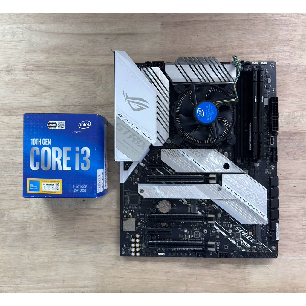 ชุด CPU I3 10100F/MB ASUS ROG STRIX Z490-A GAMING/RAM KINGSTON DDR4 16GB 8X2 BUS3600 [มัดรวม4ชิ้น] ม