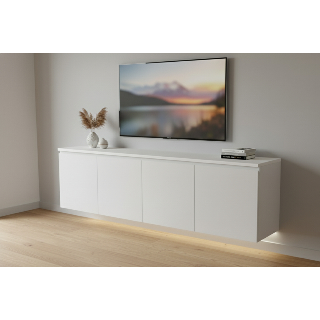 ราคาถูก Hawa 90 Furniture ตู้แขวนใต้ทีวี บานทับขอบ 30*150*40