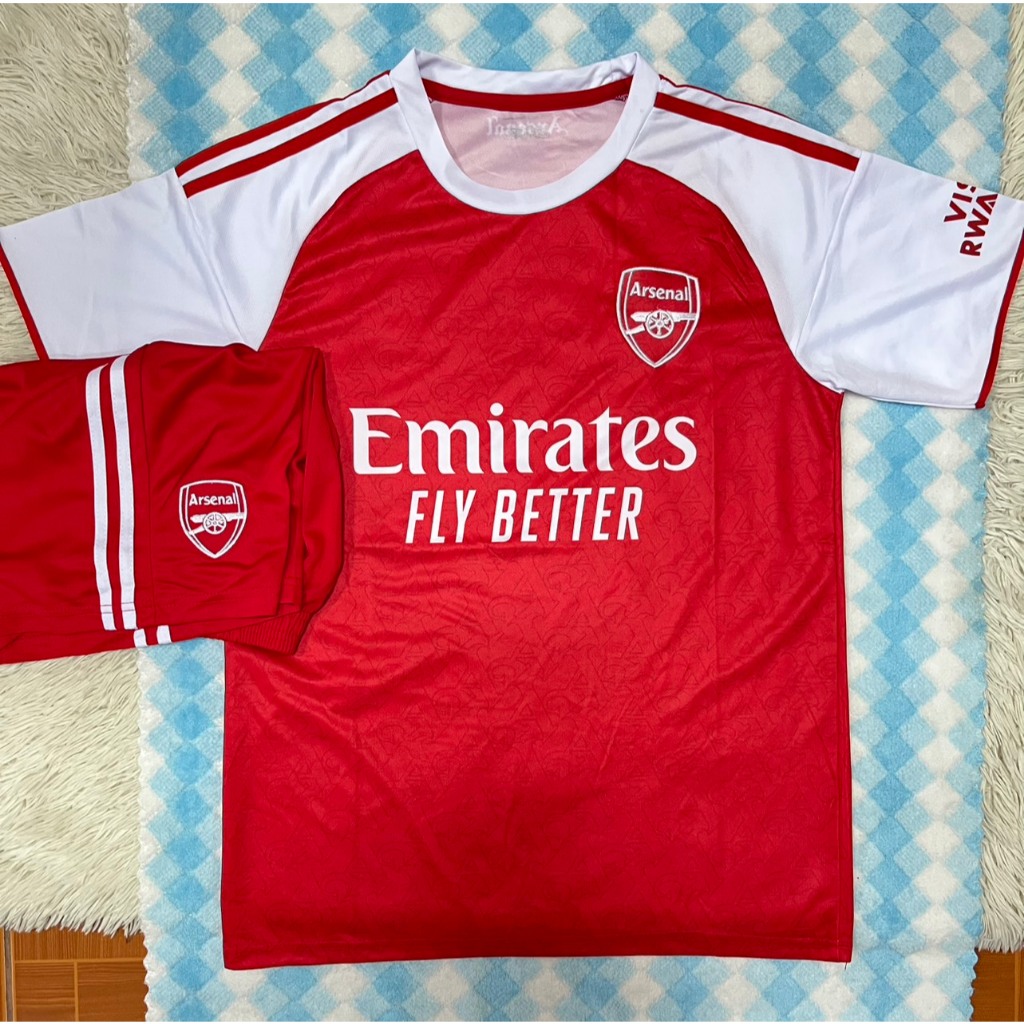อาร์เซนอล ชุดบอลอาร์เซนอลผู้ใหญ่ ปี2025-2026 ใหม่ล่าสุด เสื้อไม่มีสกรีนหลัง ดีไซน์ Emirates FLY BETT