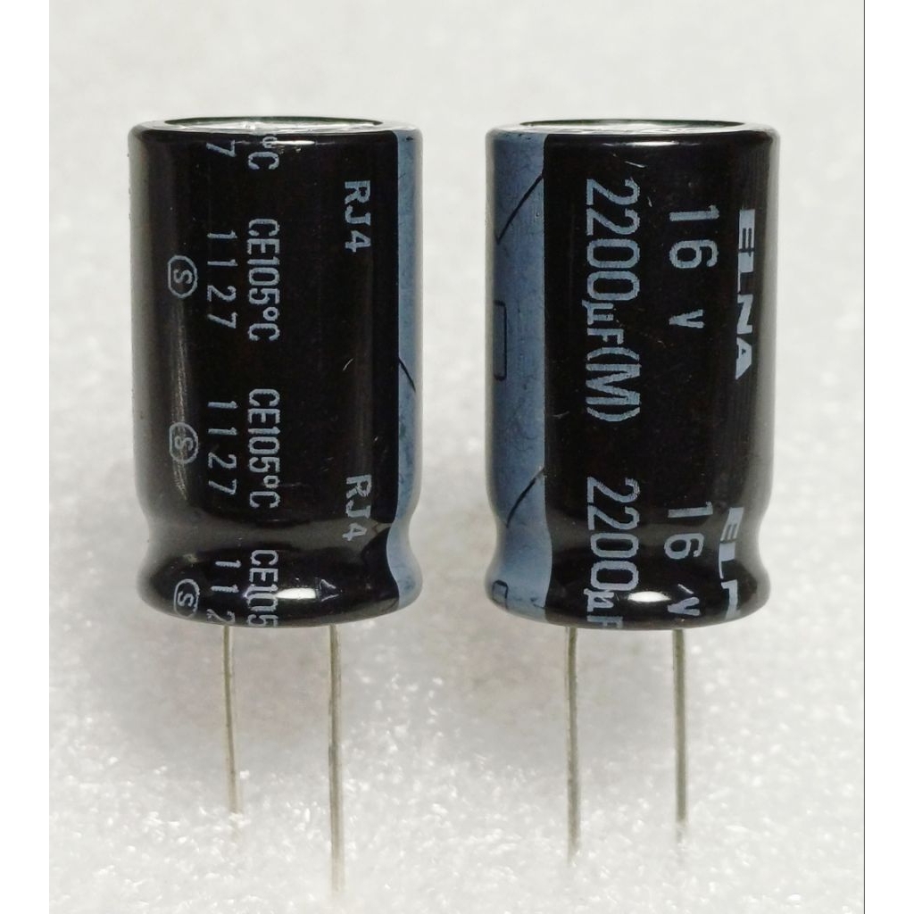 Elna RJ4 2200uf 16v capacitor ตัวเก็บประจุ คาปาซิเตอร์