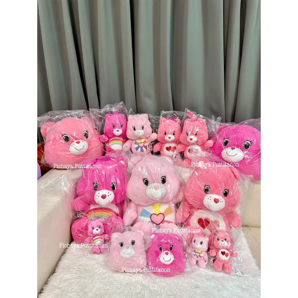 (กทม.ส่งด่วนได้เลย ) Care Bears ตุ๊กตาแคร์แบร์ตรีมสีชมพู I Carebear Original100% by Pichaya