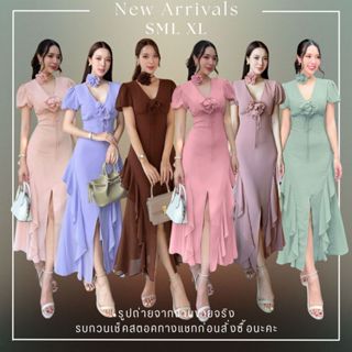 Restock ❥XS-XXL เดรสไปงาน ผ้าชีฟอง งานป้าย NABI ชุดเพื่อนเจ้…