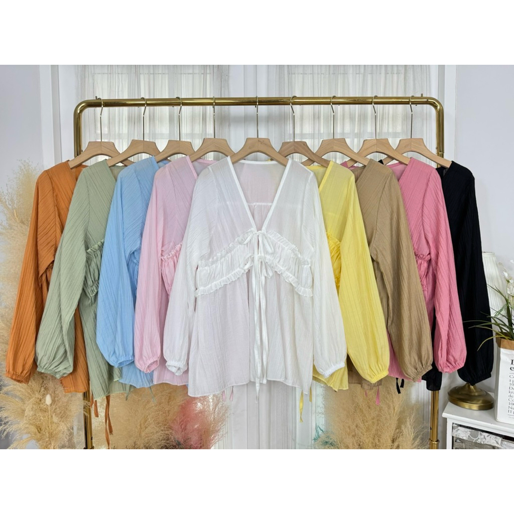 –  Pastella top เสื้อทรงปล่อยผูกหน้า ราคา ถูกที่สุด ดีลบีเคเค แกลเลอรีภาพที่ 6