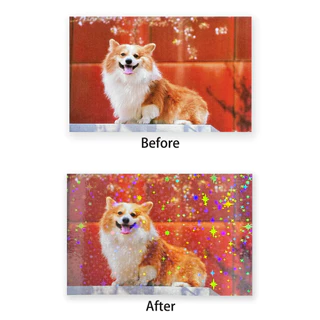 20 Sheets A4 Holographic Cold Laminating Film Clear Self-Adhesive Vinyl Sticker 8.3x11.7 Inch Waterproof 6 Styles