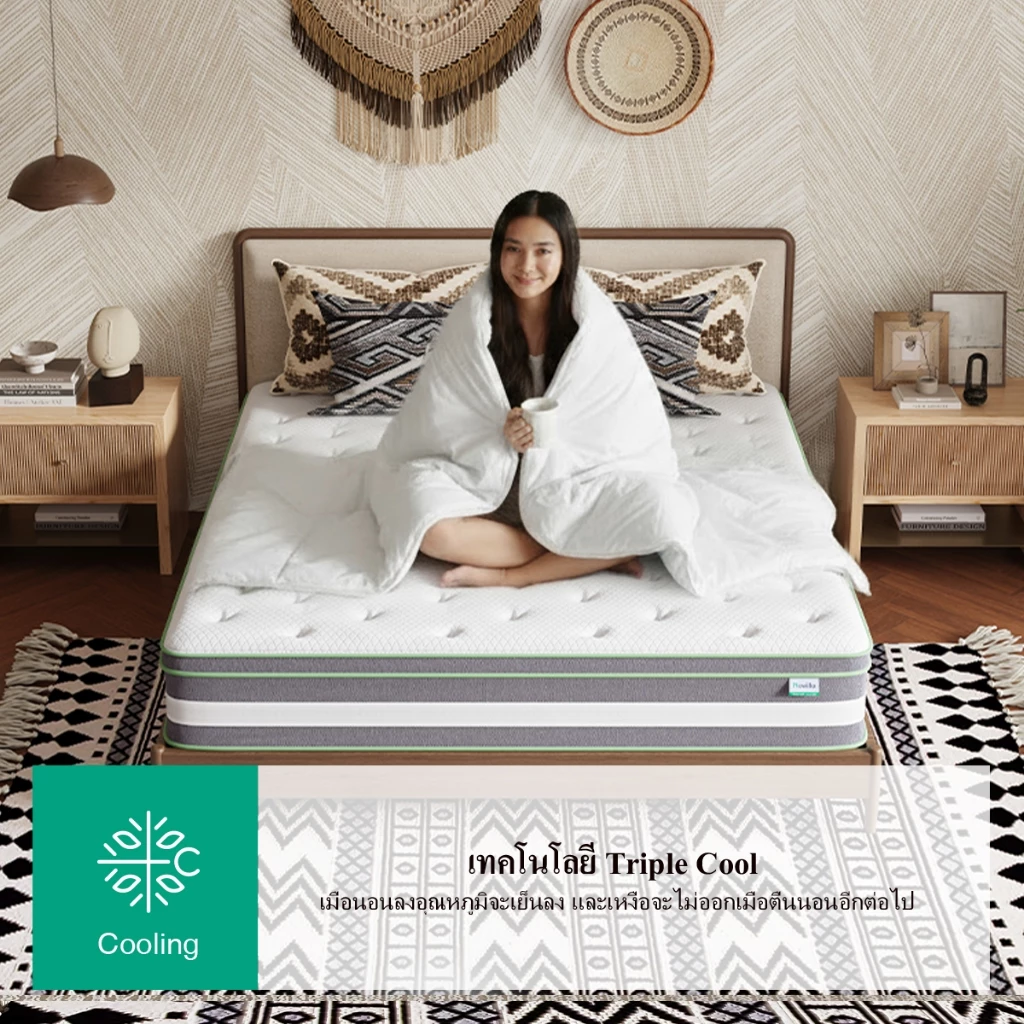 Novilla ที่นอนยางพารา สปริงพ็อกเก็ต หนา 12 นิ้ว รุ่น IceMint thumbnail 6