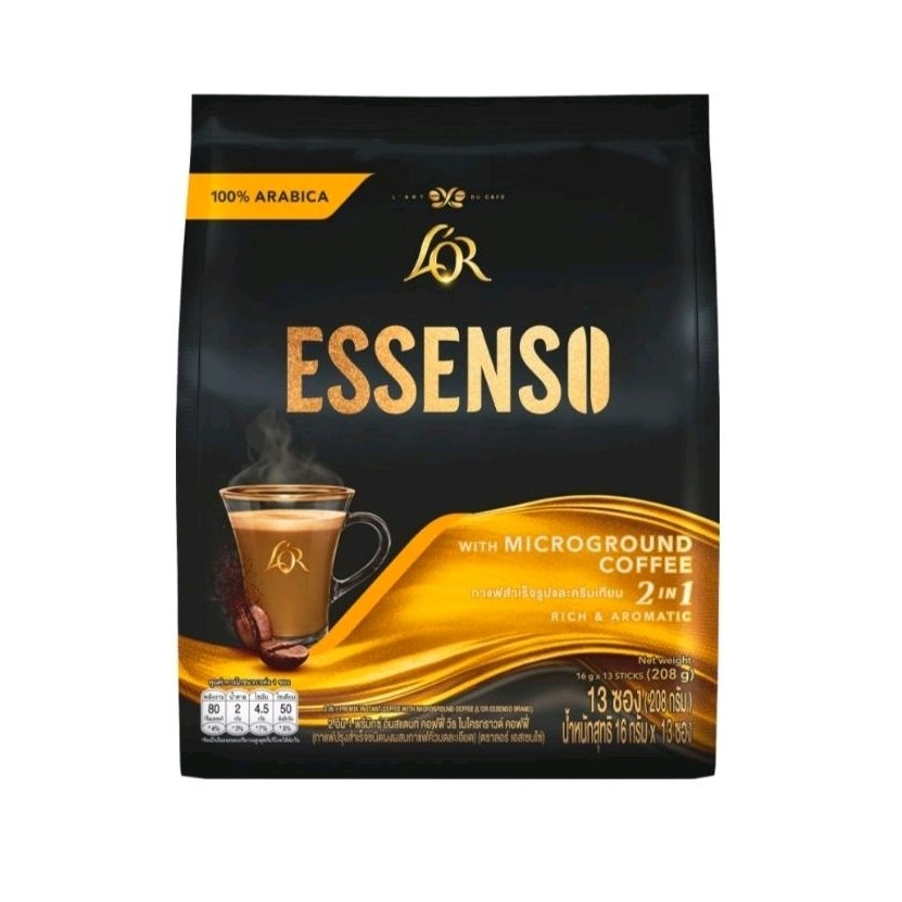 Essenso ลอร์ เอสเซ็นโซ่ พรีมิกซ์ 2in1 สูตรกาแฟและครีมเทียม ปริมาณ13ซอง(208กรัม) สีเหลือง