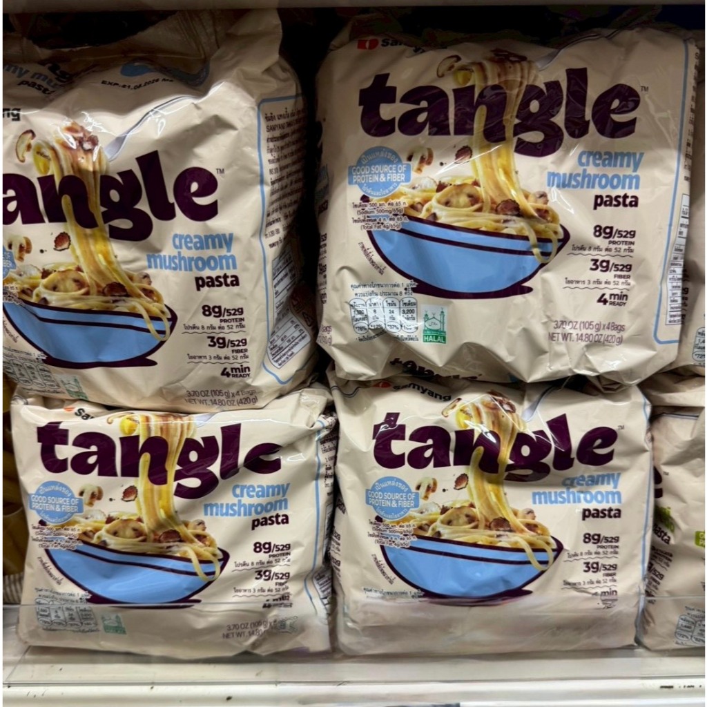 Samyang Tangle Creamy Muchroom Pasta 420g.(105g.x4)พาสต้าเกาหลีพร้อมปรุง รสครีมเห็ด