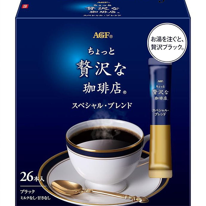 AGF Premium Stick Black Coffee Special Blend (26 Sticks) - Instant Coffee Sachets Direct from Japan
