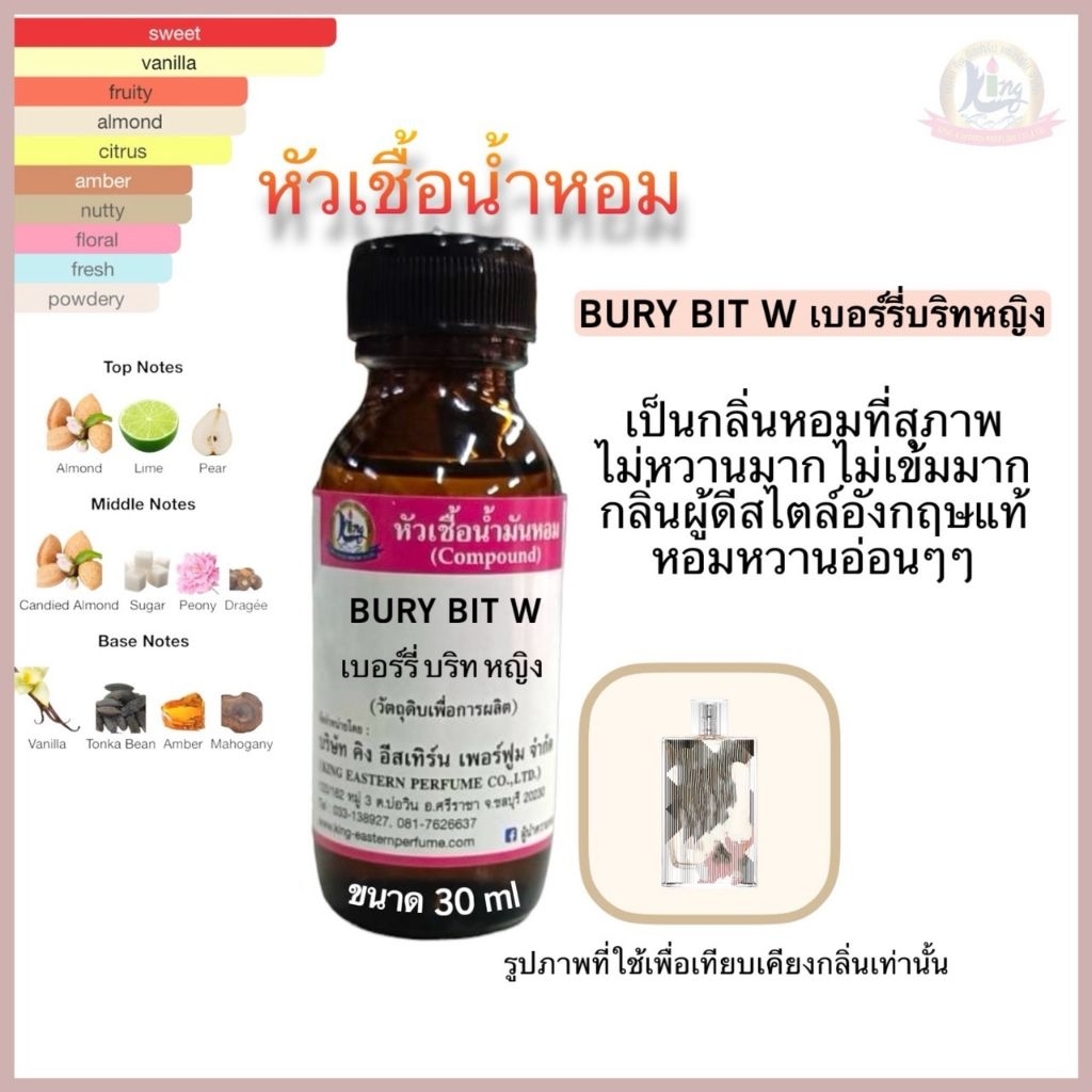 กลิ่น BURY BIT W ( เบอร์รี่ บริท หญิง ) หัวเชื้อน้ำหอม 100%