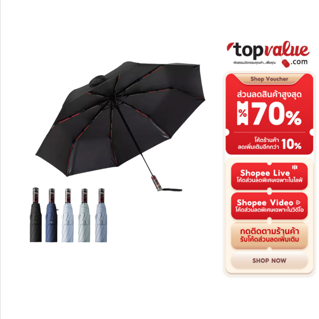 Namiko Automatic Umbrella UPF 50 + ร่มกันแดด กันฝน พับได้อัตโนมัติ รุ่น UVO1001