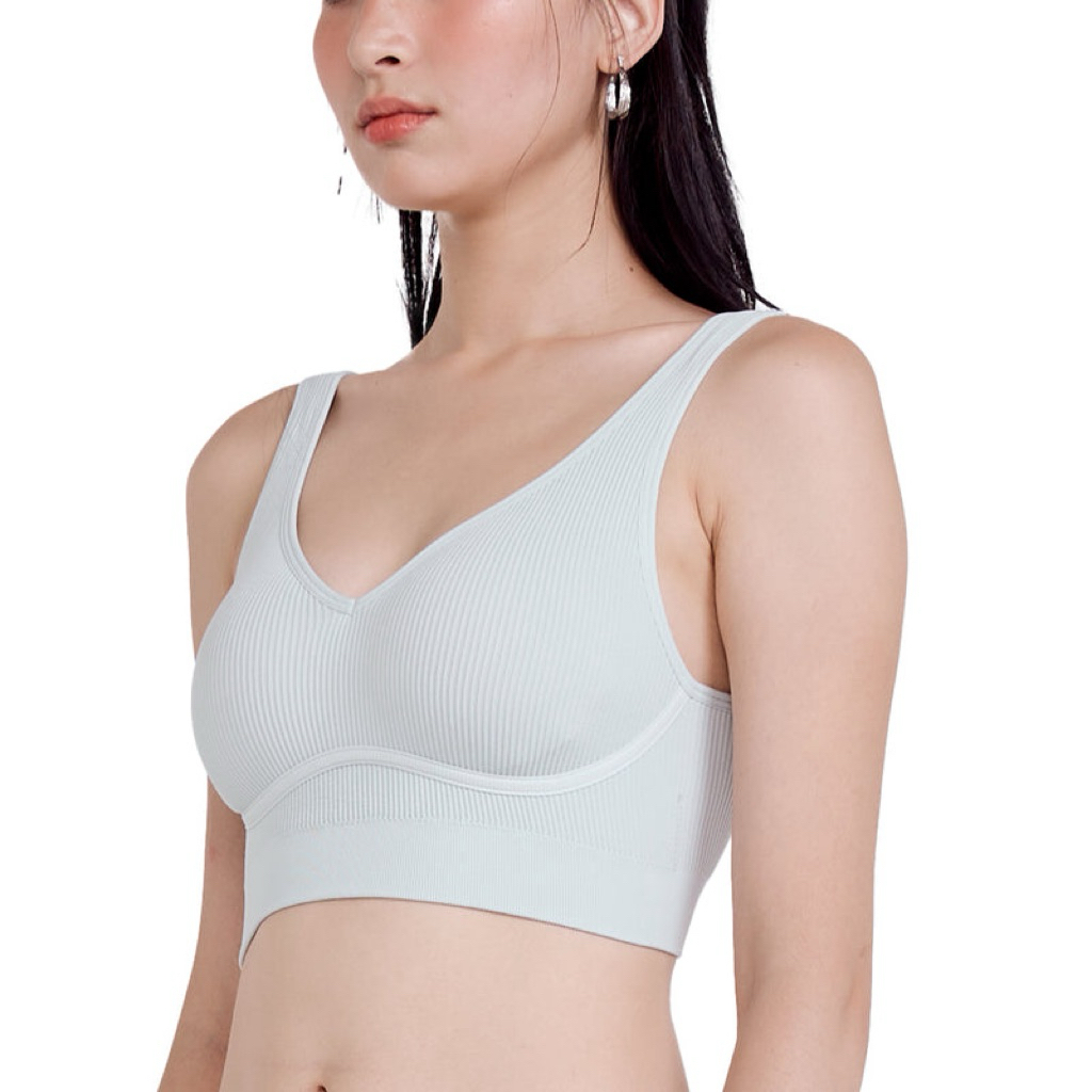 WACOAL MOOD COMFY เสื้อกล้ามตัวสั้น มีบราในตัว รุ่น WH9M36 สีฟ้าอมเขียวอ่อน (LT)