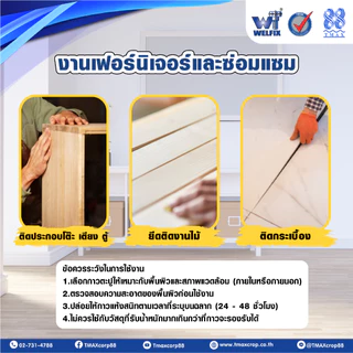 กาวตะปู WELFIX ขนาด 300 มล. กาวพลังตะปูแรงยึดเกาะสูง ไม่มีกลิ่นฉุน adhesive nail รุ่นWGLN300B(สีเบจ)