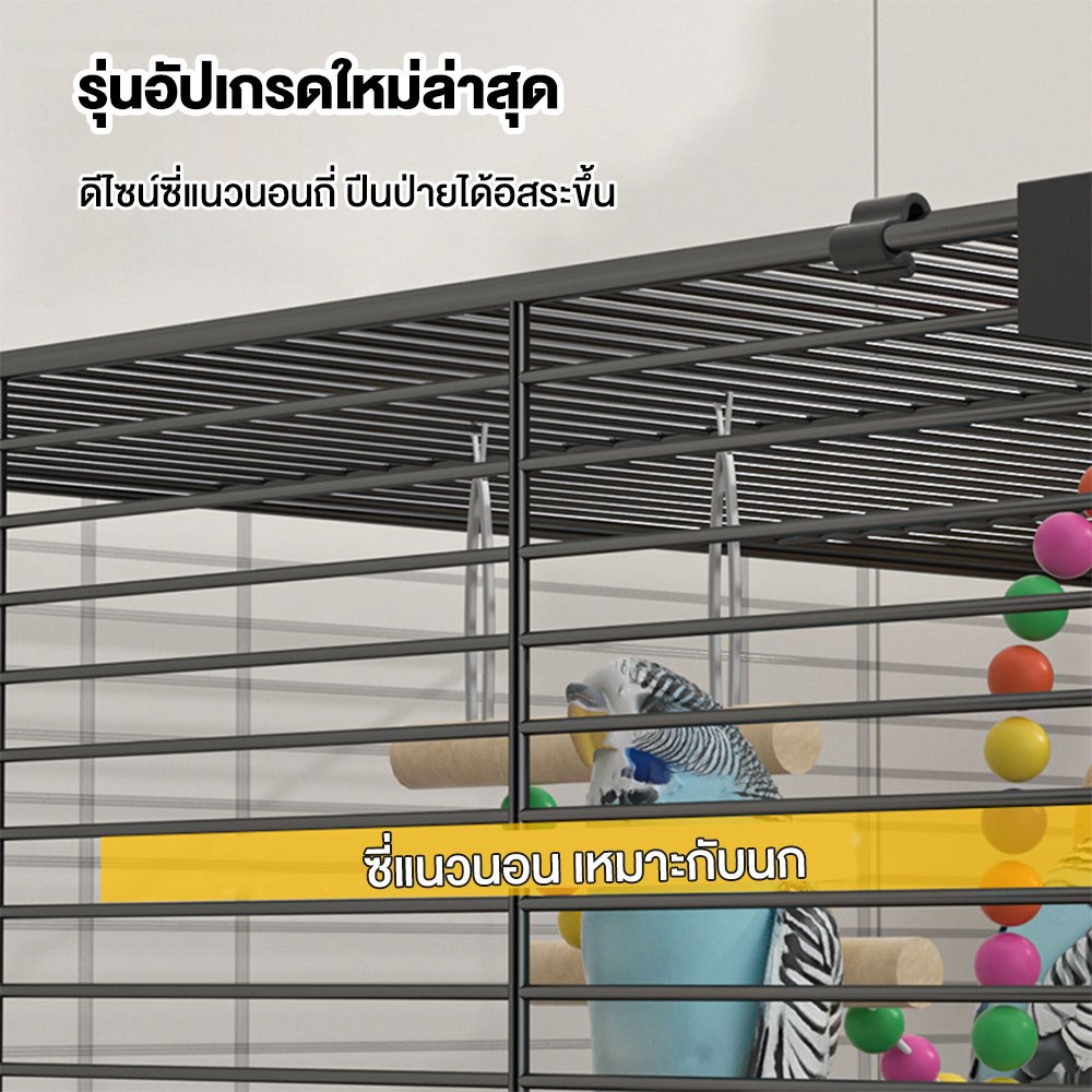 Pawblic🐦กรงนก กรงสัตว์เลี้ยง กรงนกแก้ว กรงชูการ์ ลวดหนา เคลือบกันสนิม ถาดเลื่อน ทำความสะอาดง่าย สำหรับนกทุกขนาด รูปที่ 2