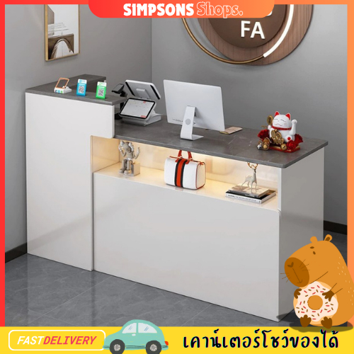 เคาน์เตอร์ต้อนรับ เคาน์เตอร์แคชเชียร์ เคาน์เตอร์ร้านค้า เคาน์เตอร์ลายหินอ่อน เคาน์เตอร์โชว์ของได้ พร้อมส่ง