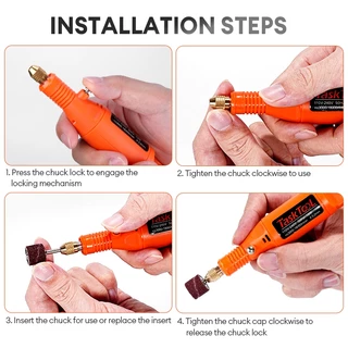 TASKTOOL เครื่องเจียร์ mini ปรับความเร็วได้ อุปกรณ์เสริม 25/155 ชิ้น เครื่องเจียร์ไฟฟ้า เครื่องเจียร์