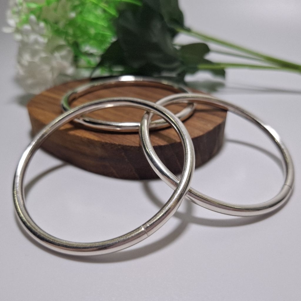 กำไลเงินแท้925 กำไลหลอด เครื่องประดับกำไลข้อมือ