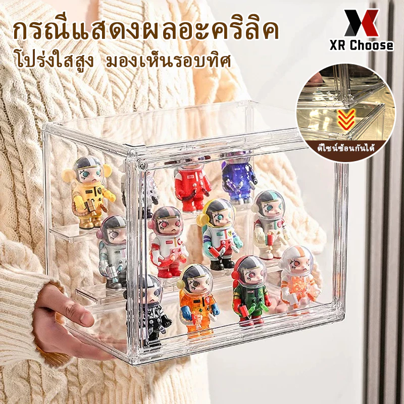 ตู้โชว์ตุ๊กตา กล่อง กล่องฟิกเกอร์ Labubu ตู้ใส่โมเดล ตู้โมเดล ตู้โชว์ตุ๊กตา กล่องโมเดล 3 ชั้น ของสะสม กล่องใส