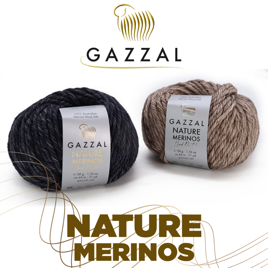 Gazzal - Nature Merinos ไหมพรมเมอริโนแท้ 100% ให้สัมผัสนุ่มละมุน ไม่คัน อุ่นสบาย 50g