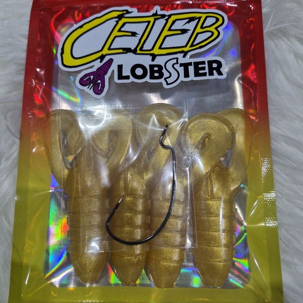 เหยื่อยาง ล๊อบสเตอร์ เหมาะสำหรับปลาชะโด ขนาด9ซม นน.17กรัม 1ซองได้เหยื่อ4ตัว แถมฟรีเบ็ด6/O - รูปที่ 2