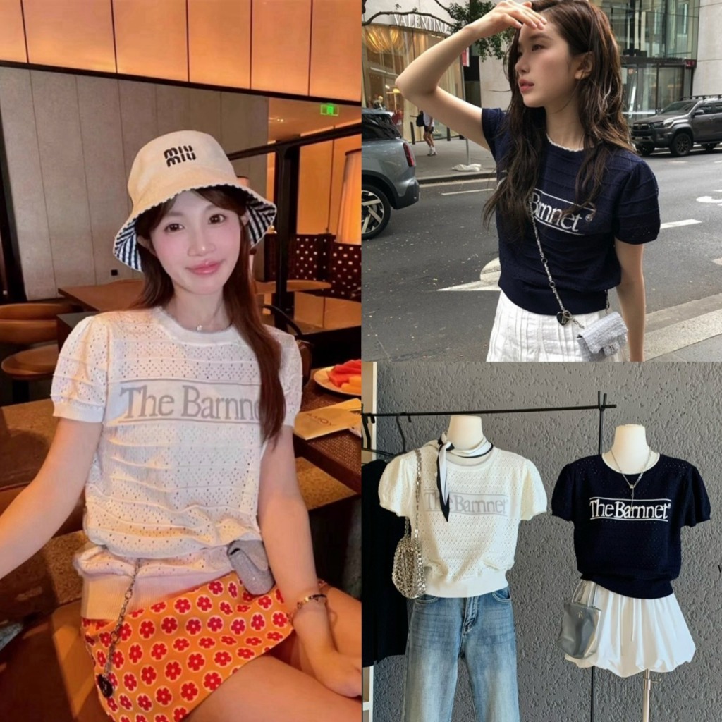 เสื้อไหมพรมแขนสั้นคอกลมรุ่น 7266 TAG WG.WE