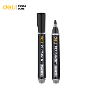 Deli ปากกาเคมี ปากกามาร์คเกอร์ ปากกามาร์คเกอร์ถาวร 1.8มม สีดำ นำ้เงิน แดง แห้งเร็ว ลบไม่ได้ เขียนซีดี Permanent Marker