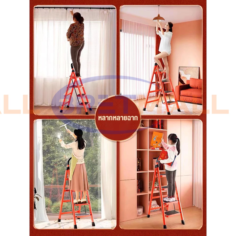 บันได บันไดพับได้ 2-8ขั้น รับน้ำหนัก 350 KG แผ่นกันลื่น แข็งแรงทนทาน ไม่สั่นไหว ไม่เป็นสนิม - รูปที่ 7