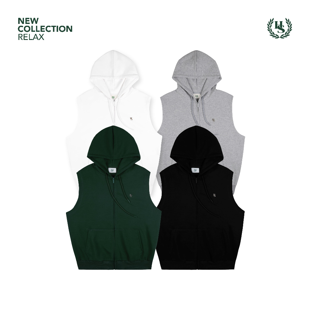 High school Basic Collection : Relax  Sleeveless Hoodie เสื้อฮู้ดดี้แขนกุด เบสิคคอลเล็คชั่น - OTB235
