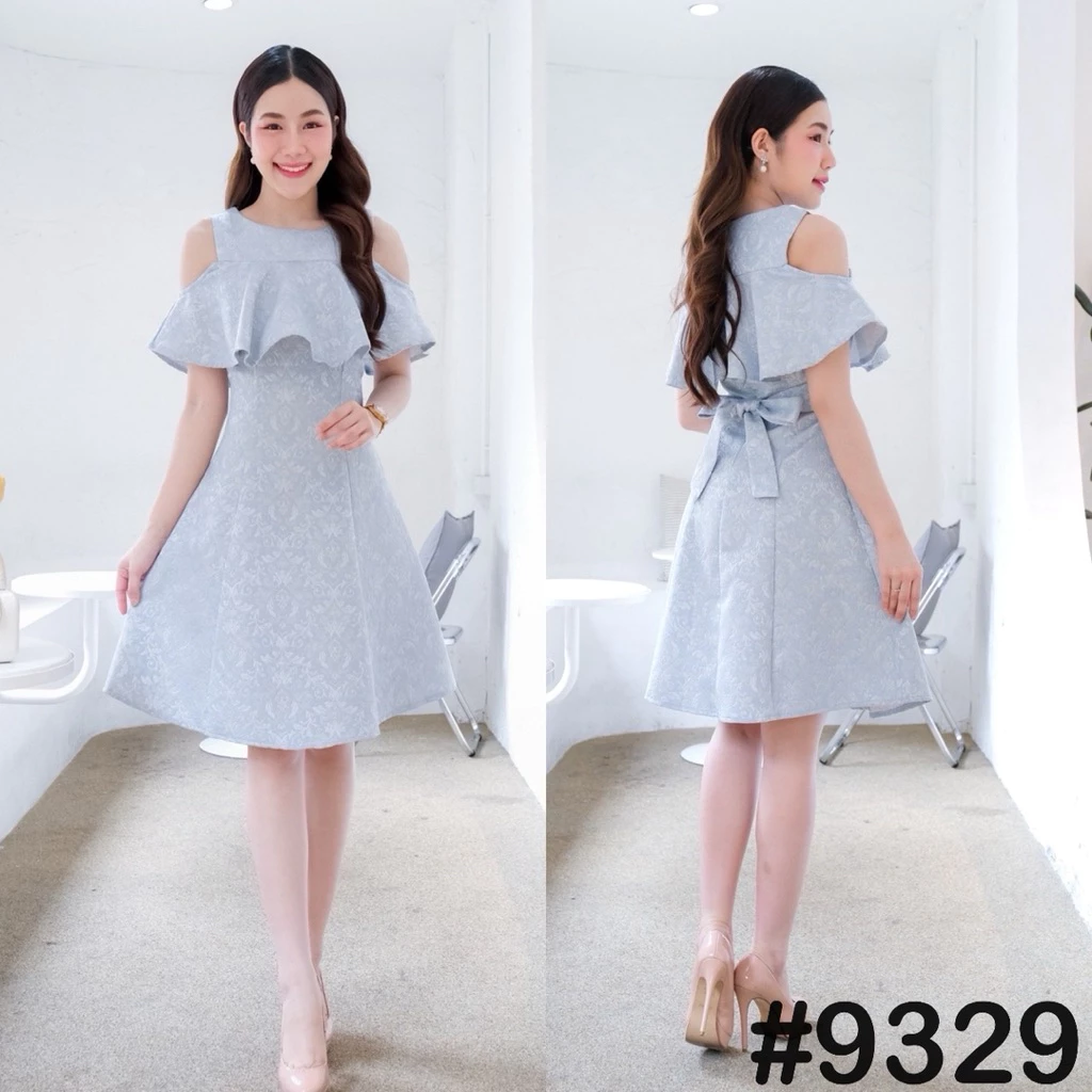 VG9329 ระบายอก น่ารักเรียบร้อย ใส่ได้หลายโอกาส ชุดทำงาน ชุดออกงาน เดรสแฟชั่น เดรสน่ารัก [LUXURY707]