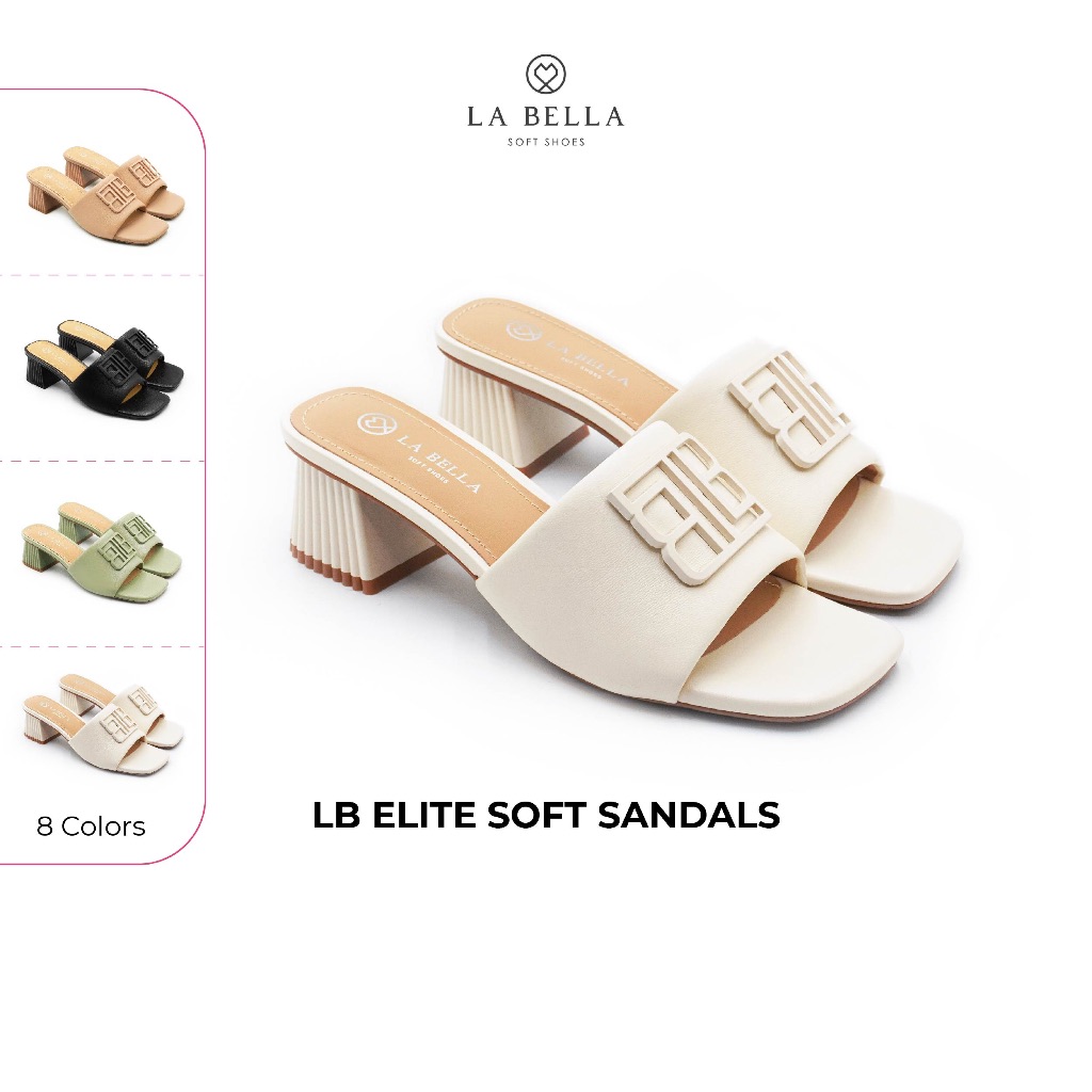 LA BELLA  รองเท้าส้นสูงหนังแกะ รุ่น LB ELITE SOFT SANDALS - FORMAL COLOR