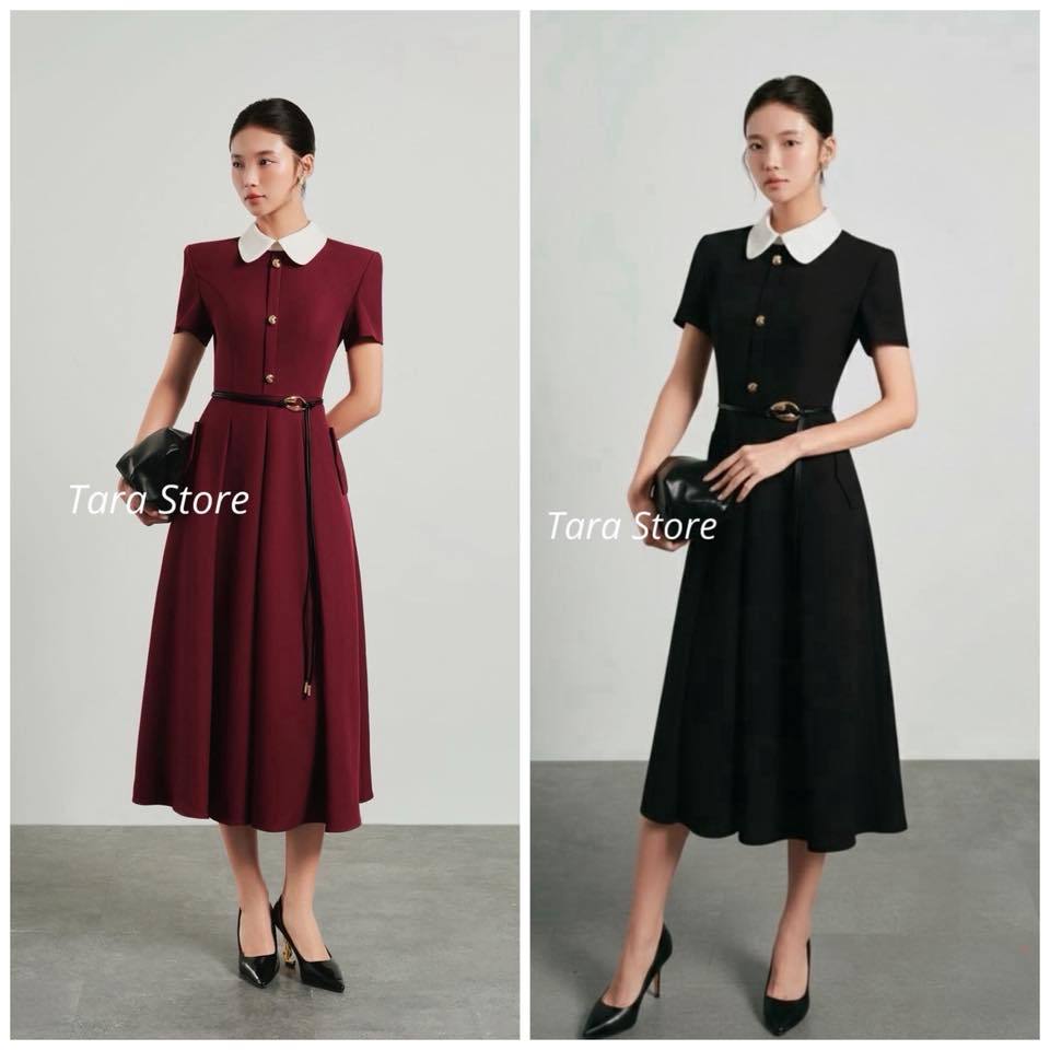Tara Store New dress ชุดเดรสคอปก #G961