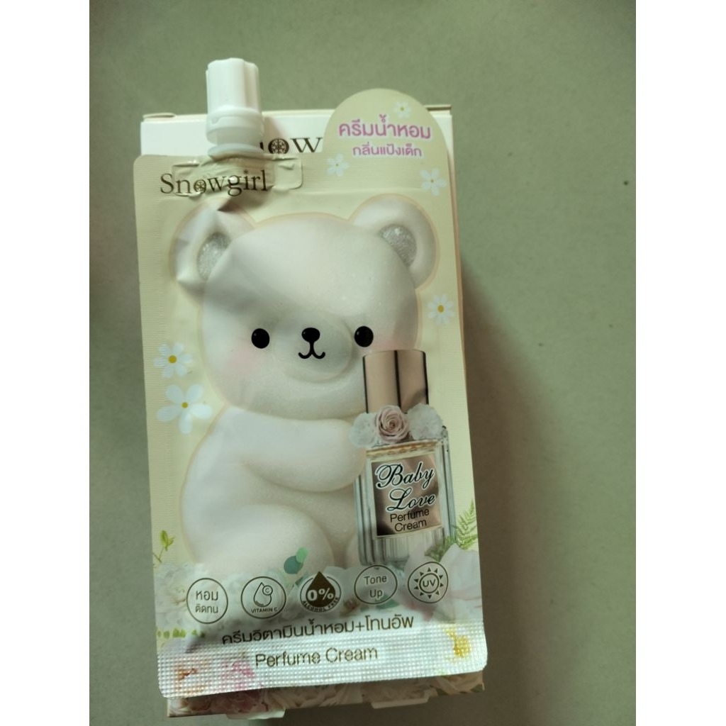 (ราคา1ซอง)ครีมเพอร์ฟูมสโนวเกิร์ลเบบี้เลิฟ SNOWGIRLPERFUME CREAM BABY LOVE ครีมน้ำหอมกลิ่นแป้งเด็ก
