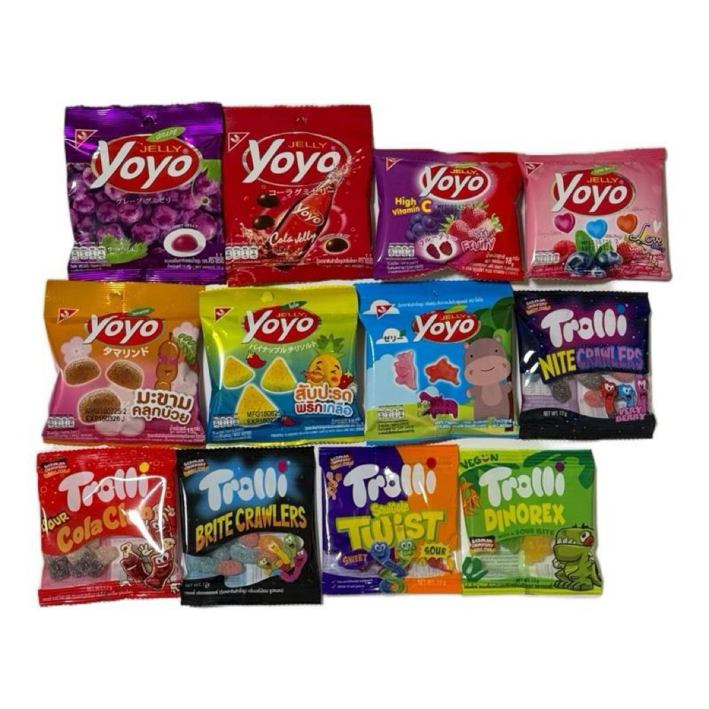 ตุ่มเยลลี่Yoyo&Trolli นิ่มหนึบ มีทั้งหมด 12 แบบ