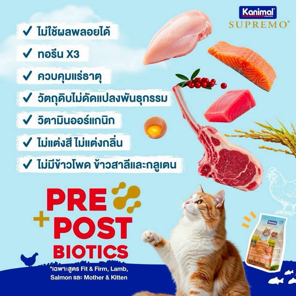 Kanimal Supremo คานิมอล ซูพรีโม อาหารแมว โฮลิสติก ปราศจากผลพลอยได้ ลดเสี่ยงโรคนิ่ว ขนาด 0.9-1 Kg - 5