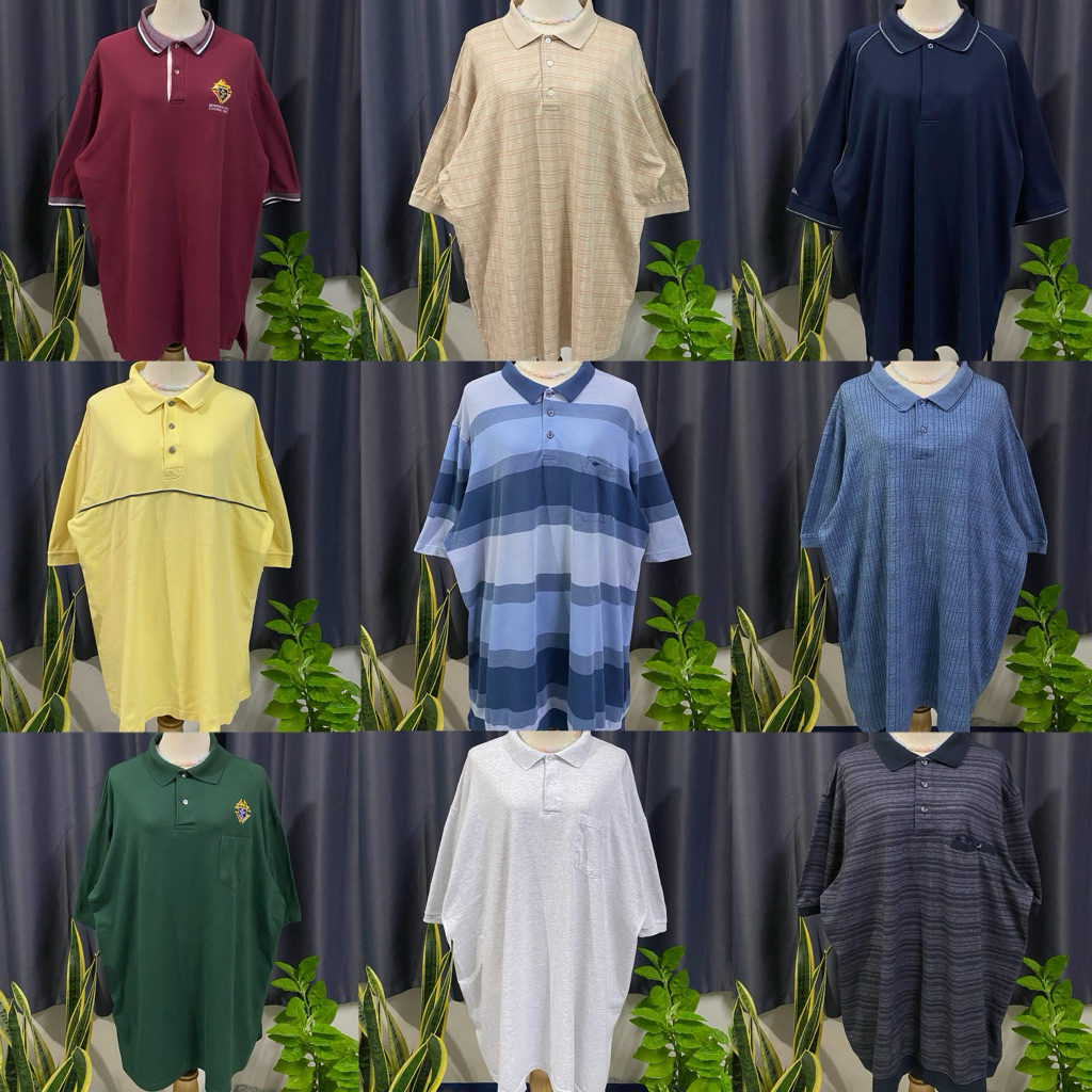 #PL2 เสื้อโปโลโอเวอร์ไซส์มือสอง เสื้อคอปกโอเวอร์ไซส์ ไซส์XL-6XL (อก48-60+)
