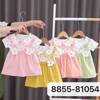 เดรสเด็กผู้หญิงคอตตอน100% สุดคิวท์ ผ้านุ่ม ใส่สบายดีไซน์น่ารัก