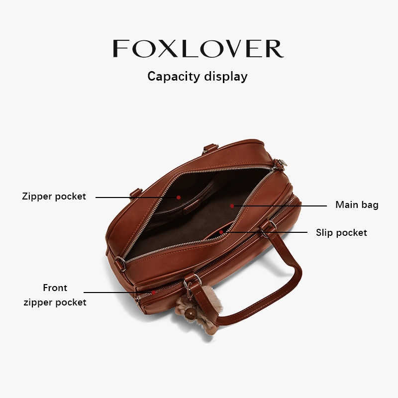 FOXLOVER กระเป๋าสะพายข้างผู้หญิง สไตล์แฟชั่น กระเป๋าถือผู้หญิง - รูปที่ 6